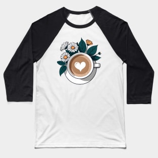 Morning Latte Blooms Baseball T-Shirt